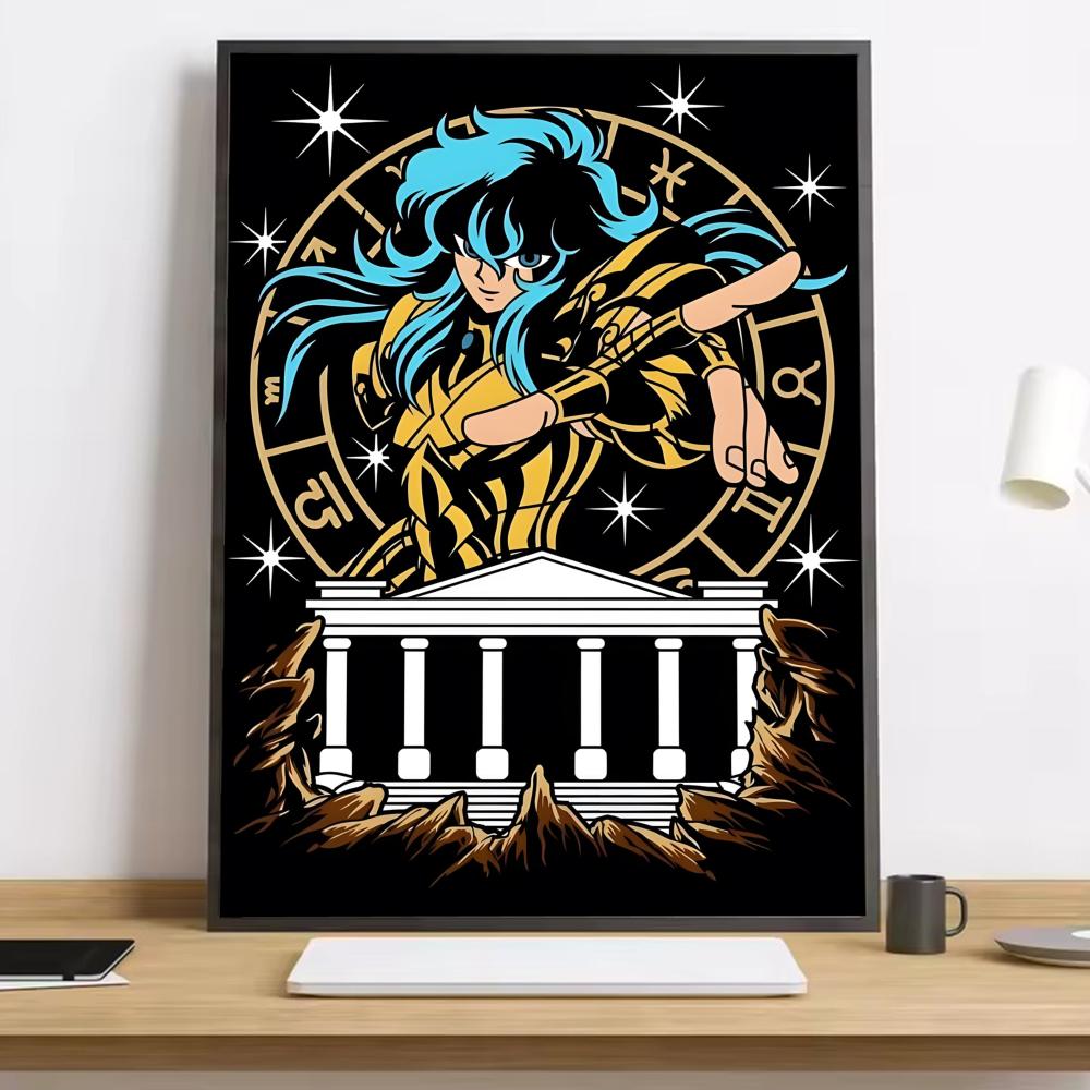 Saint Seiya Whitepaper Painting Calligraphy HD Canvas Poster Living Room Bedroom Bar Aesthetic Decoration