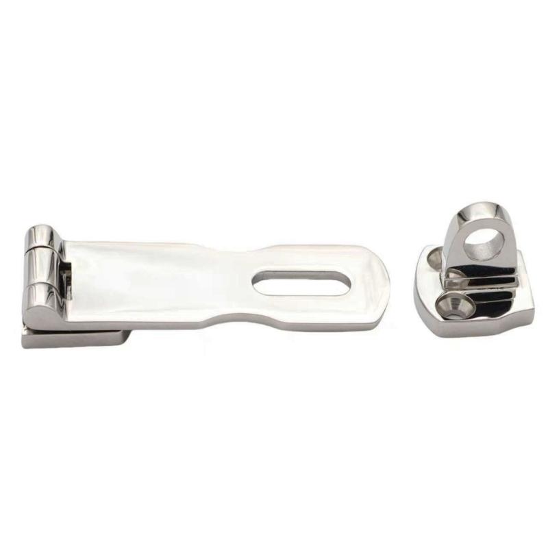 1 Pair Marine Grade 316 Stainless Steel Door Hasps Easy Installation Swivel Safety Hasp with Turning Padlock Eye Mount