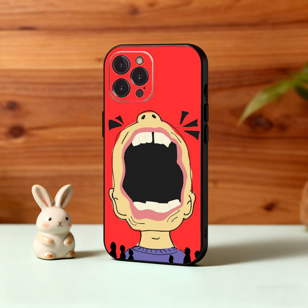 Ah, Please Open Your Mouth Phone Case For iPhone17 16 15 14 13 12 11 Pro Max Plus,5G Soft Black Case