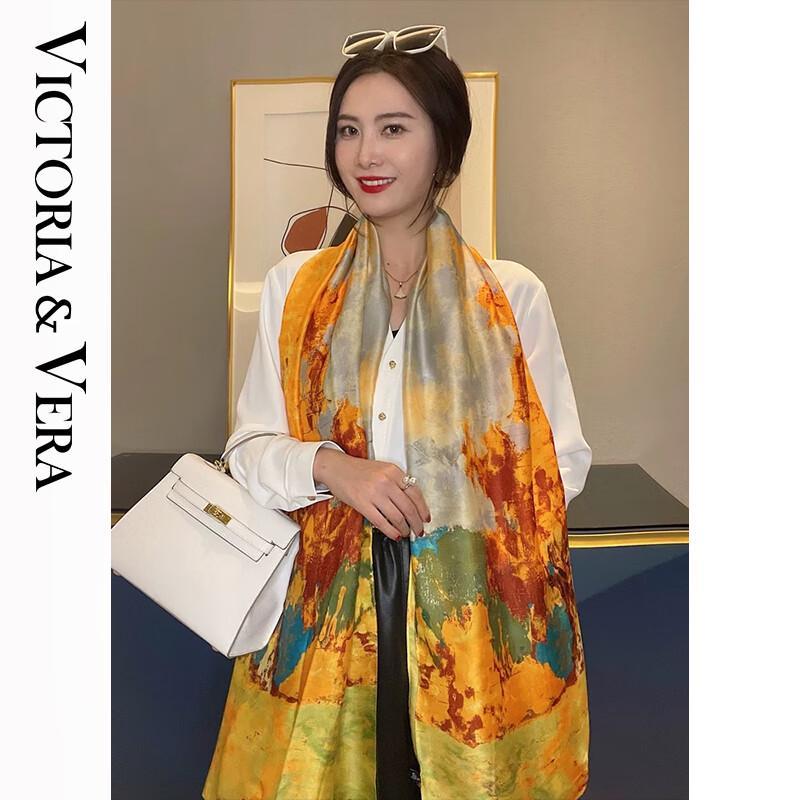 VICTORIA&VERA Mulberry Silk Printed Scarf V827ZS04