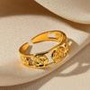 Flower Rings for Women 316L Stainless Steel Flower Finger Ring Statement Femme Wedding Christmas Waterproof Jewelry Gift