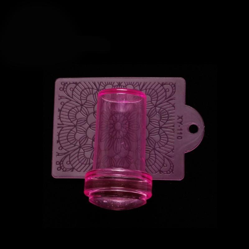 Nail Art Stamper,Clear Silicone Stamping Jelly with Scraper for DIY Nail Decors Transparent Visible Body,No Misplacement