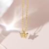 Ladies' Exquisite Butterfly Pendant Necklace, Embellished with Round Synthetic Zircon, Minimalist and Elegant Jewelry, A Gift for Her