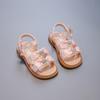 Summer Girls Open Toe Rhinestone Bow Princess Sandals Kids Stage Performance Dress Shoes