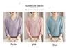 Schicke Frühlings-Strickbluse mit V-Ausschnitt und Gazeärmeln für stilvolle Mütter