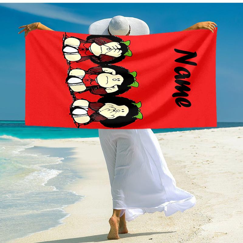 Personalized Customized Proof Beach Towel with Mafalda Pattern - Soft, Absorbent,quick-drying,perfect Swimming,camping&bathing