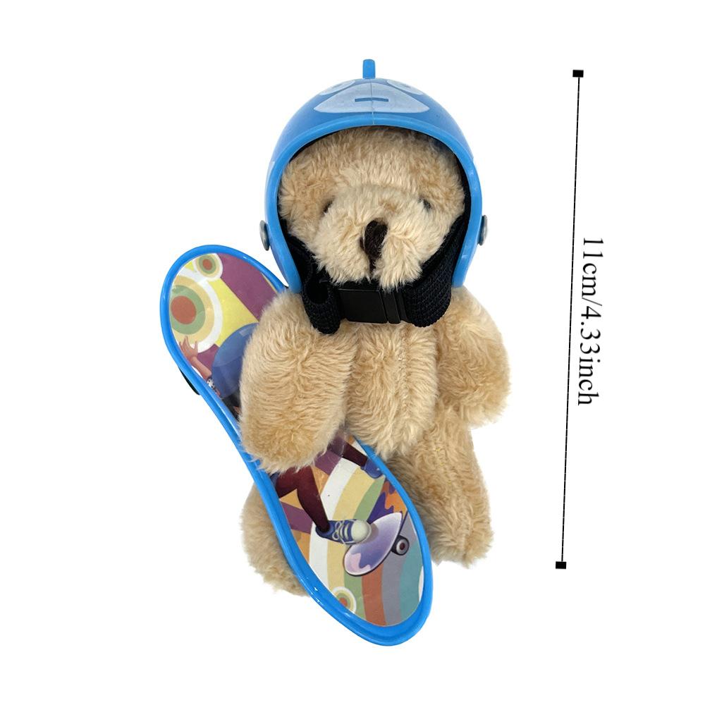 Bag Charm Little Skate Bear Plush Keychain Fluffy Skateboard Bear Keychain  Kids Girls Toys
