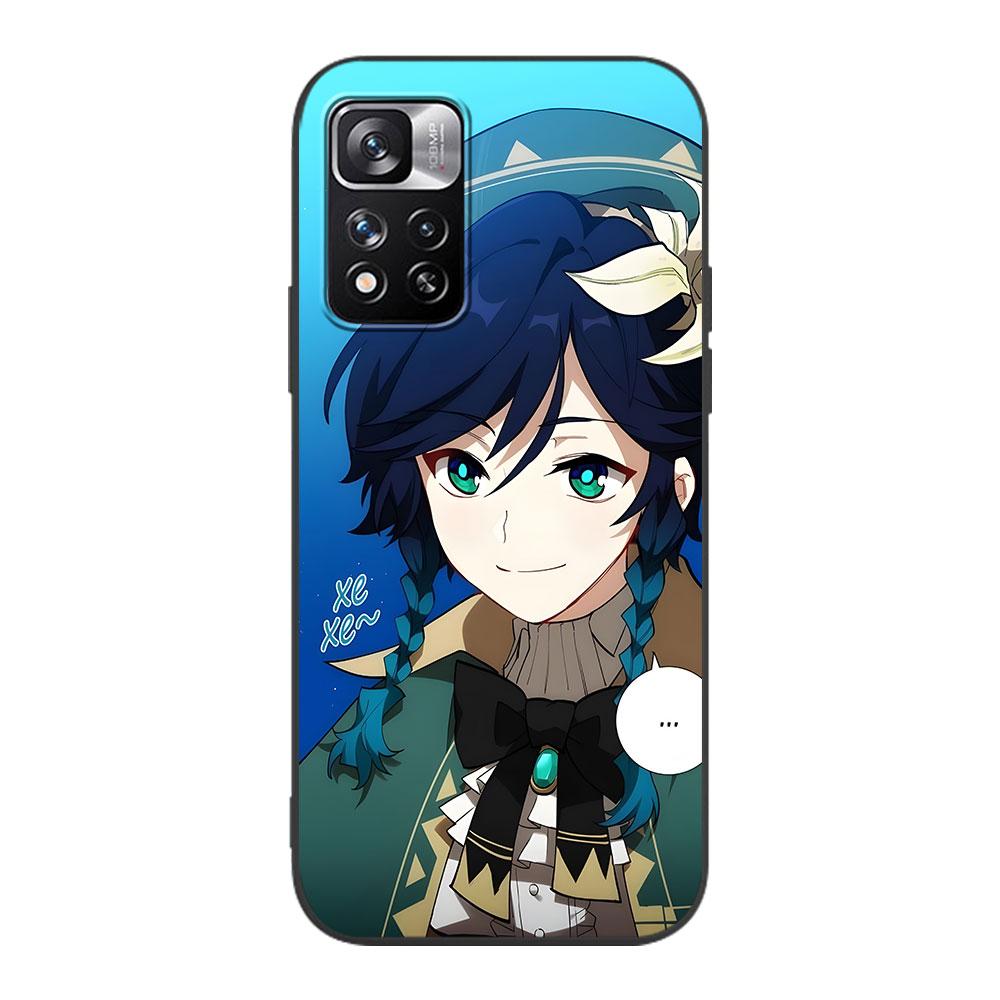 

Чехол Barbatos Genshin Impact для Xiaomi Redmi Note 8 10 10S 11 9 11S 7 12 Pro Plus 12S 9S 8T 11E Pro 11T, мягкий черный чехол для телефона Redmi Note 8 Pro