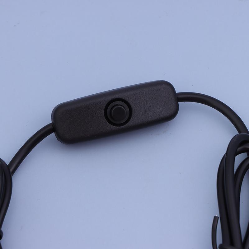 Usb To Type C Switch Cable Dc 5V 2A Power Supply Extension Power Wire White Black Usb To Type C Button Switch Line For Lamp Fan