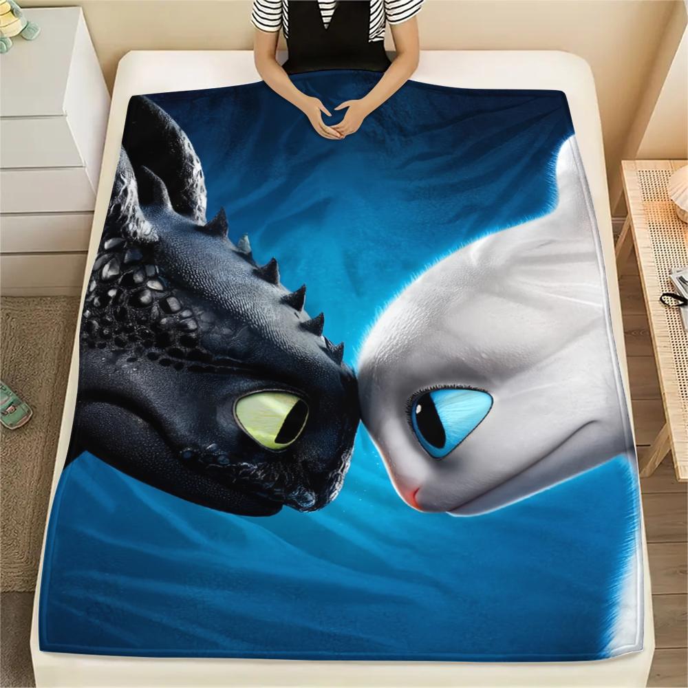 Coperta di Come addestrare la tua drago Sdentato e Furia Buia, Plaid Accogliente per Fan di HTTYD, Regalo Ideale.chl