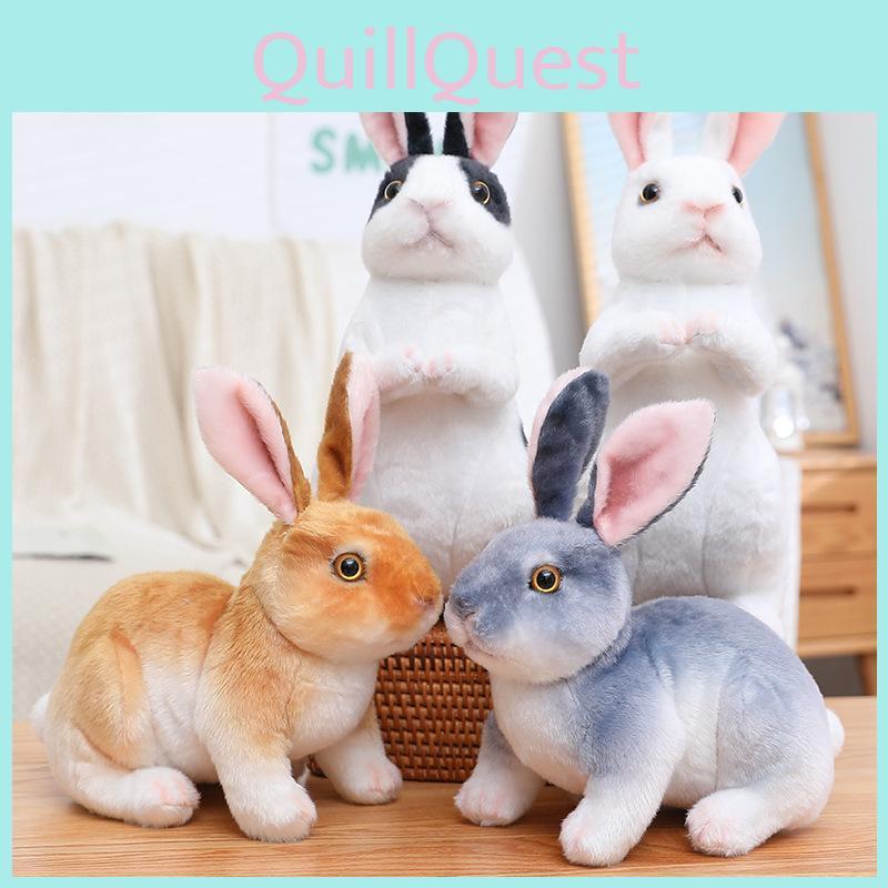 Adorable Realistic Plush Rabbit Doll For Easter Celebration Soft Cuddly Bunny Toy