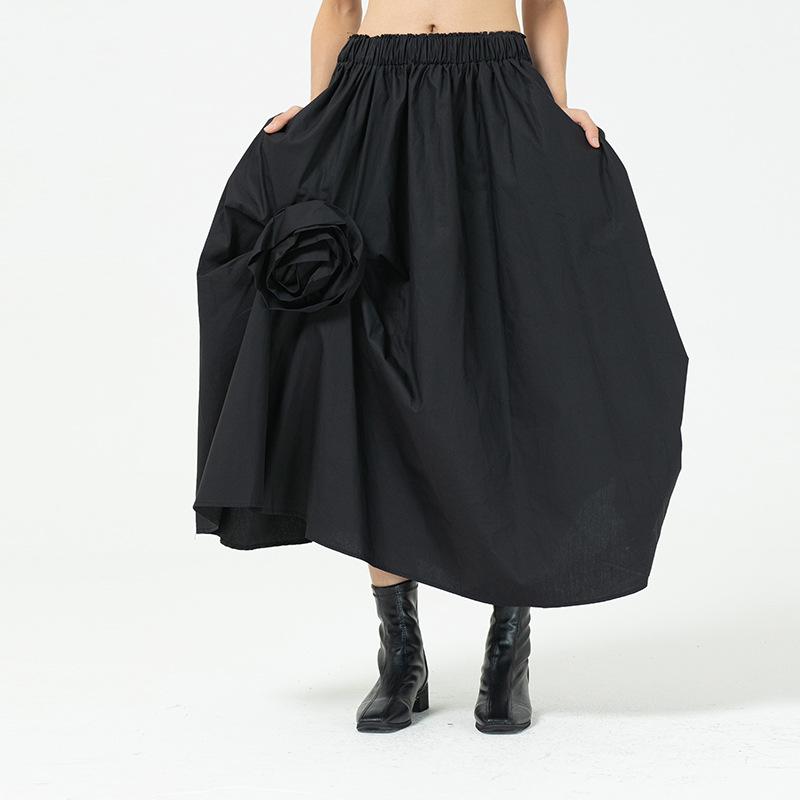 High Waist Spring Summer Casual Loose Long Woman Skirt