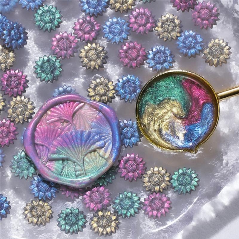 100Pcs Gilter Sealing Wax Beads for Wax Seal Stamp, Flower Wax Seal Beads for Gift Wrapping, Invitation Envelope Decor