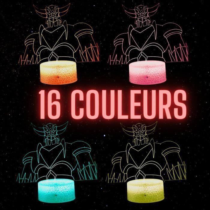 Lampe de chevet 3d led godlorak manga, veilleuse changement de couleurs, lampe tactile bureau et chambre enfant ado adulte, cadeau