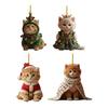 Cute Cat Christmas Ornament Acrylic Christmas Tree Ornament 2D Flat Cartoon Cat Hanging Pendant