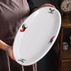 Ceramic Retro Rooster Oval Fish Serving Plate for Microwave & Hotel Use