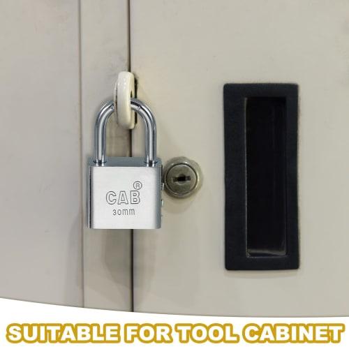 PATIKIL 1-Piece Padlock, 30 X 18 X 68mm, Stainless Steel, Rustproof, Waterproof, Compact, with 3 Keys, Anti-Theft, Secondary Lock, for Rooms, Outdoors