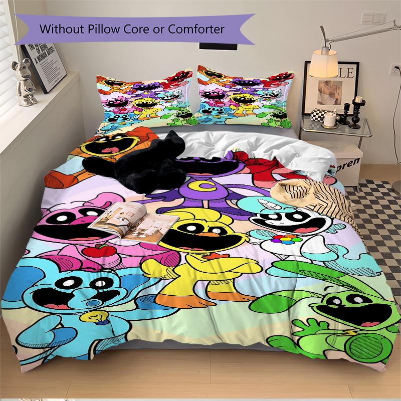 Furry Friends Adventure Print 3Pcs Bedding Setduvet Cover With 2 Bedropillowcase Home Birthday Gift