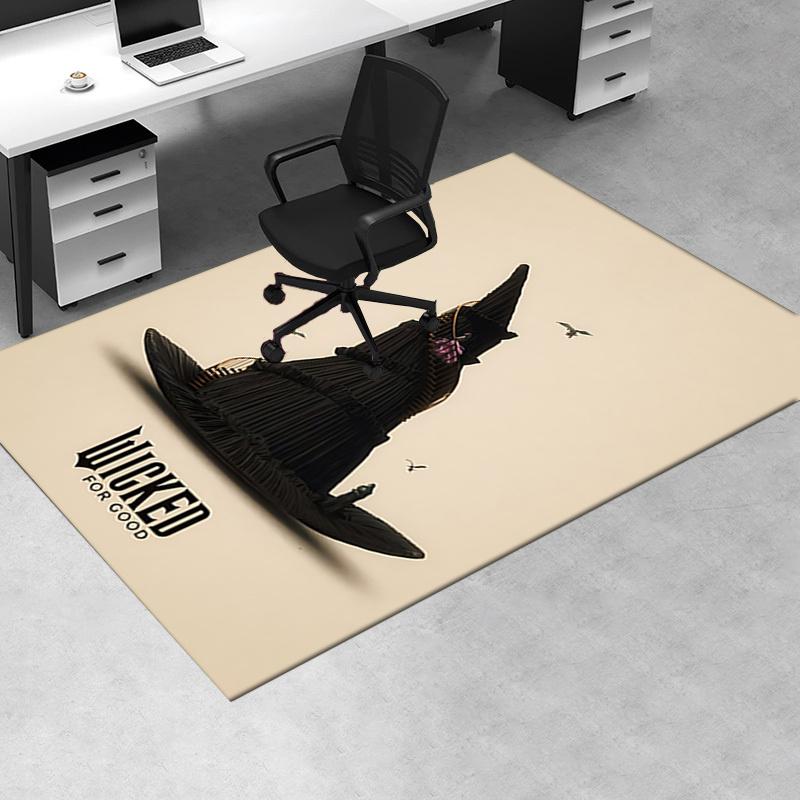 Hat, Wizard Pattern Polyester Office Carpet Chair Mats, Home Decor Dormitory Floor Protector with An