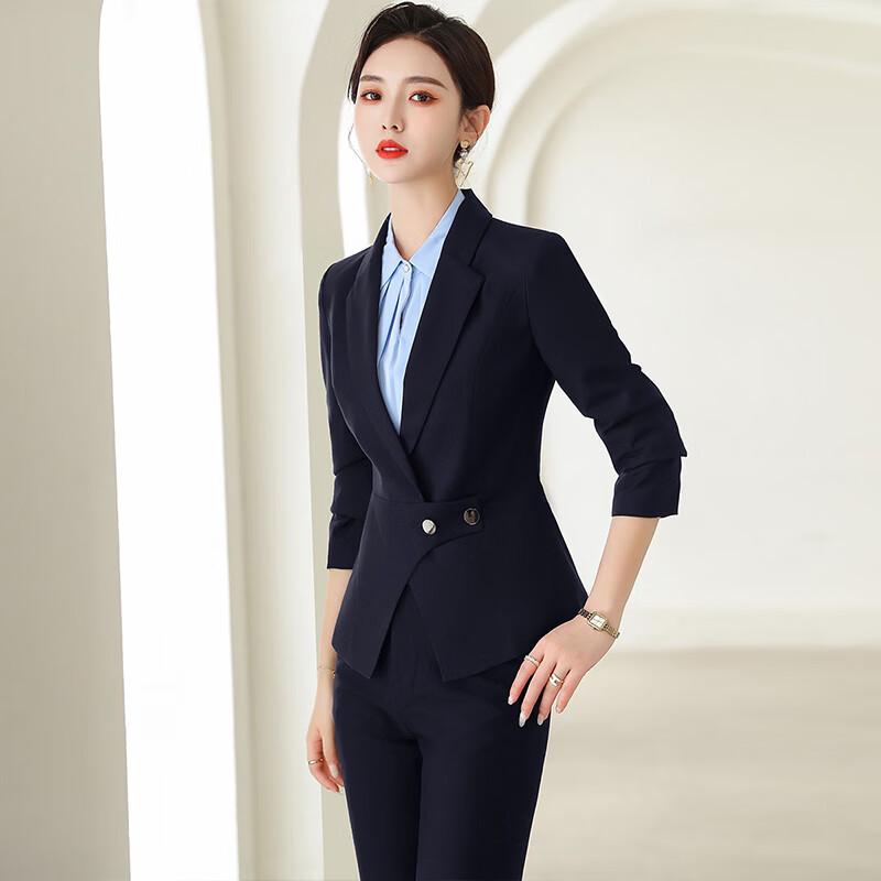 

Женский деловой костюм Kaseye темно-синего цвета 2XL