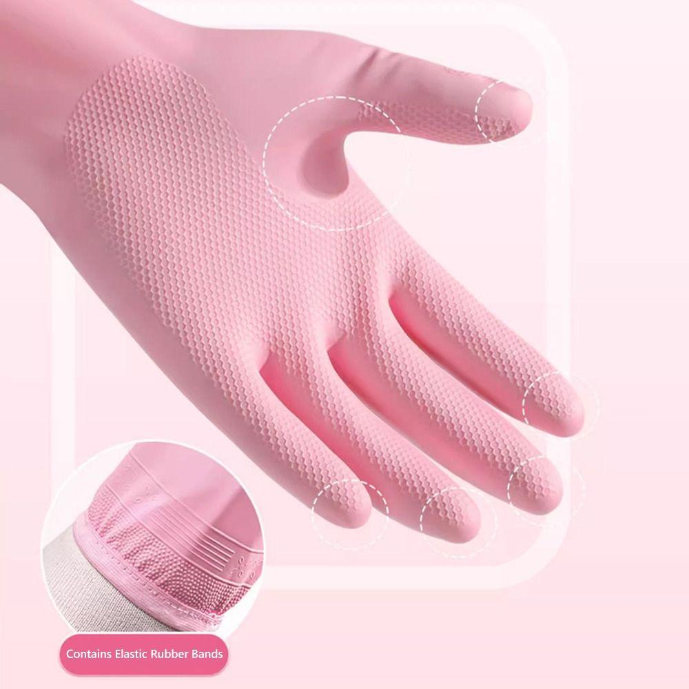 Portable Kitchen Dishwashing Gloves Household Protective Covers Cleaning Tools Thickened Fleece-lined Gloves Multifunctional