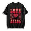 Retro Fun Love Bites Graphic Casual Short Sleeve T-Shirt Pure Cotton T-shirt