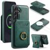MAGKING K1 Series For Samsung Galaxy S25 FE Magnetic Case PC+TPU+PU Phone Cover with Card Holder