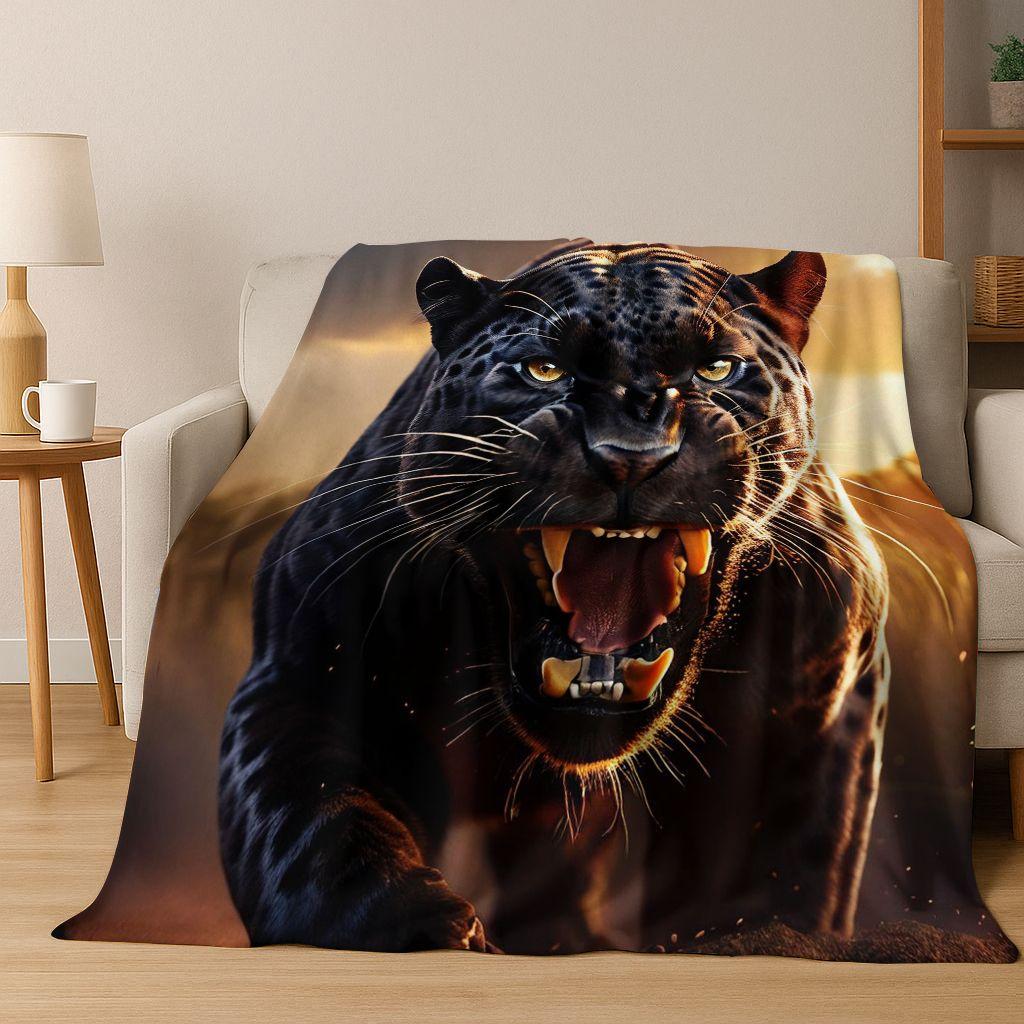 26 Style Wild Animal Leopard Cheetah Beast Cartoon Flannel Blanket,Cozy Soft Throw Blanket for Home Bedroom Bed Sofa Cover Kids