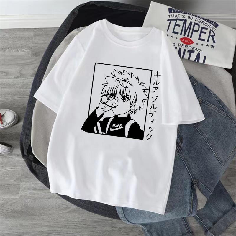 Anime Hunter X Hunter Tshirt Japan Unisexga Hisoka Killua Zoldyck Kawaii Funny T Shirts Kurapika Devil Eye Short Sleeve Tee Tops
