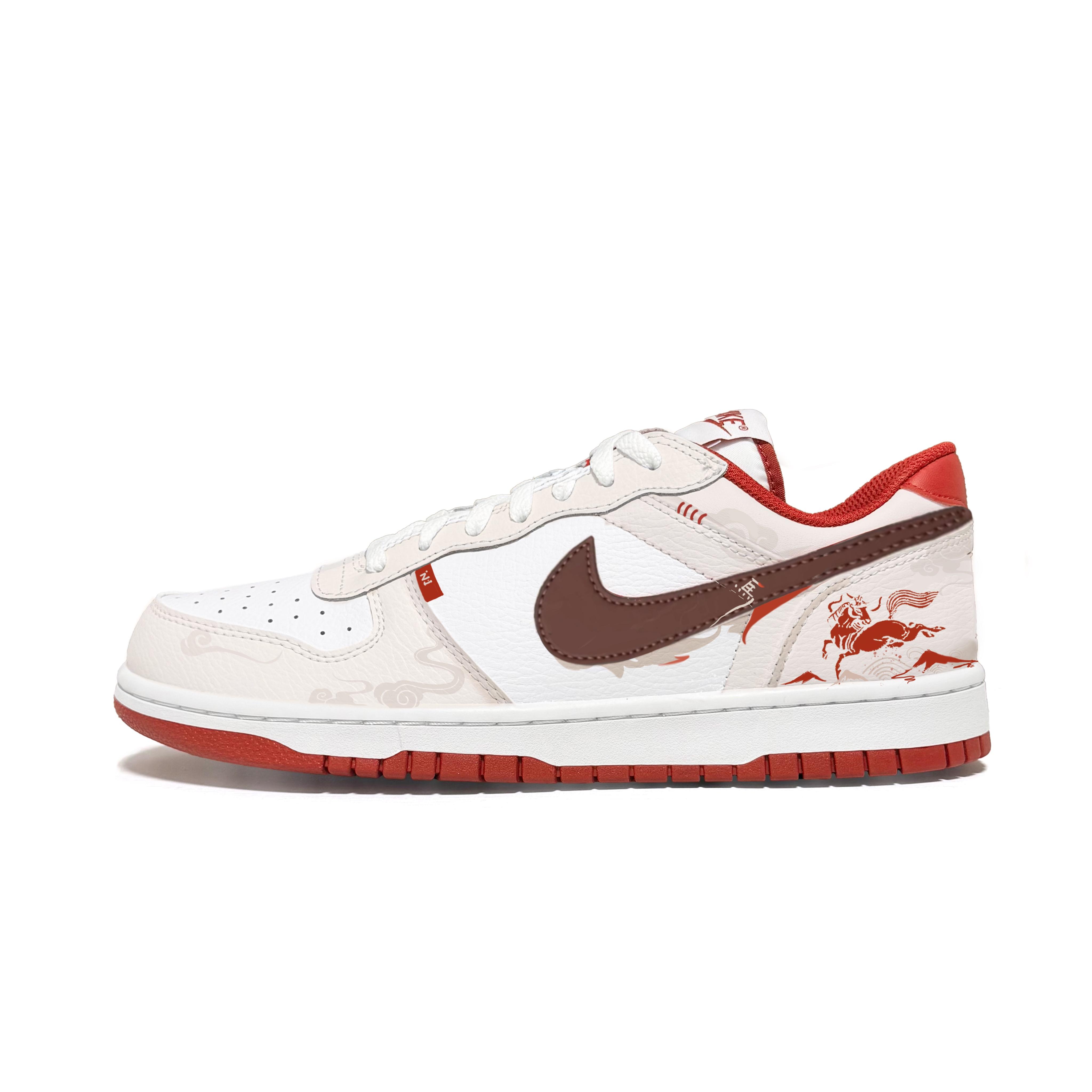 

Nike Big The Spring Breeze Is Proud Abrasion Resistant Breathable Low top Skateboard Shoes Men s Beige Red 355152-150(Team1994-) 44.5