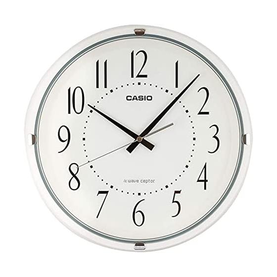 CASIO Wall Clock, Wall Clock, Radio Clock, Function, Step Second Hand, White, Analog IQ-1006J-7JF