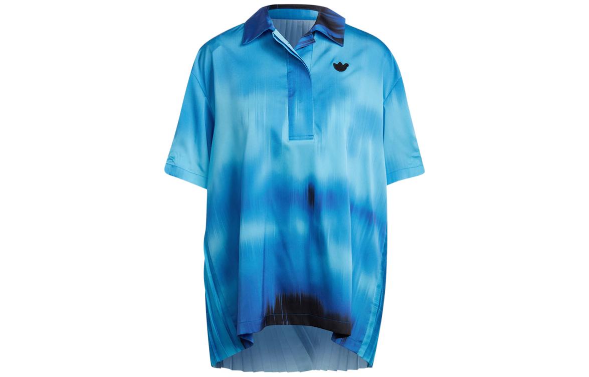 Adidas Originals Polo Shirts Women s Blue Polo Collar Moderate Straight Fit HB9400 XS