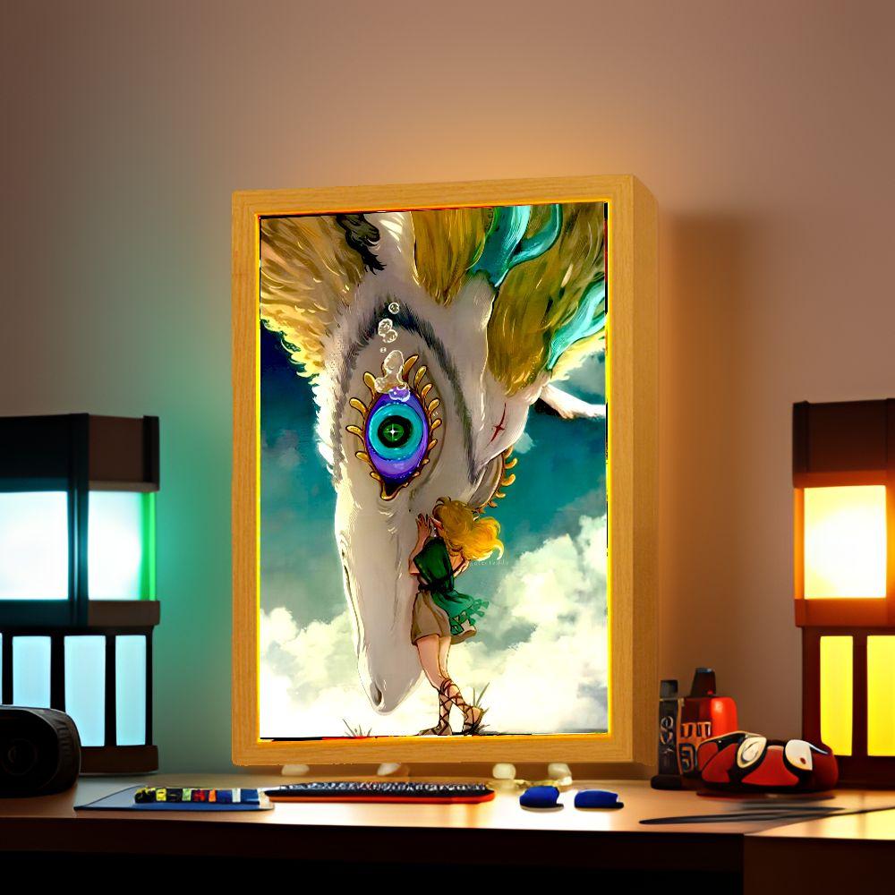 Legend Zelda Light Painting Photo Frame Princess Action Figure Led Night Anime Figures Collection Room Decor Gift of Poseable Articulated Scale