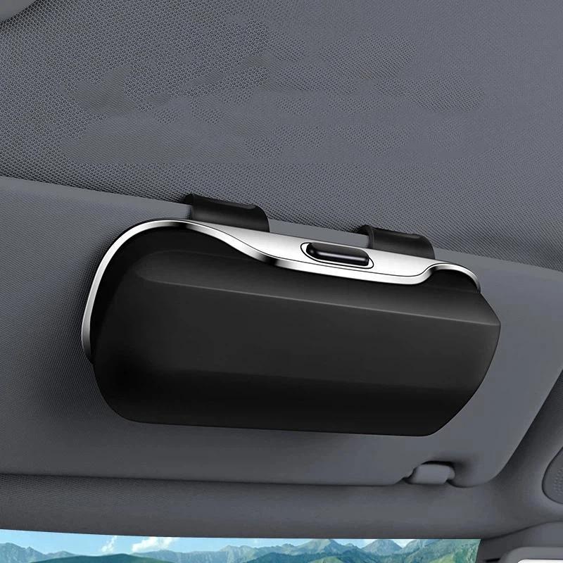 Multifunction Car Glasses Box Portable Car Sunglasses Holder Car Driving Glasses Holder Eyeglass Case Sun Visor
