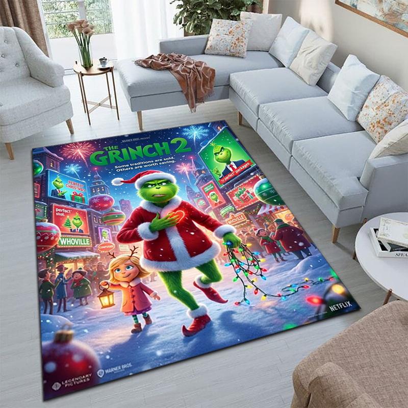 Christmas Gift Comedy Movie How the Grinch Stole Christmas carpet home living room decoration table and chairs anti slip door mat carpet A4