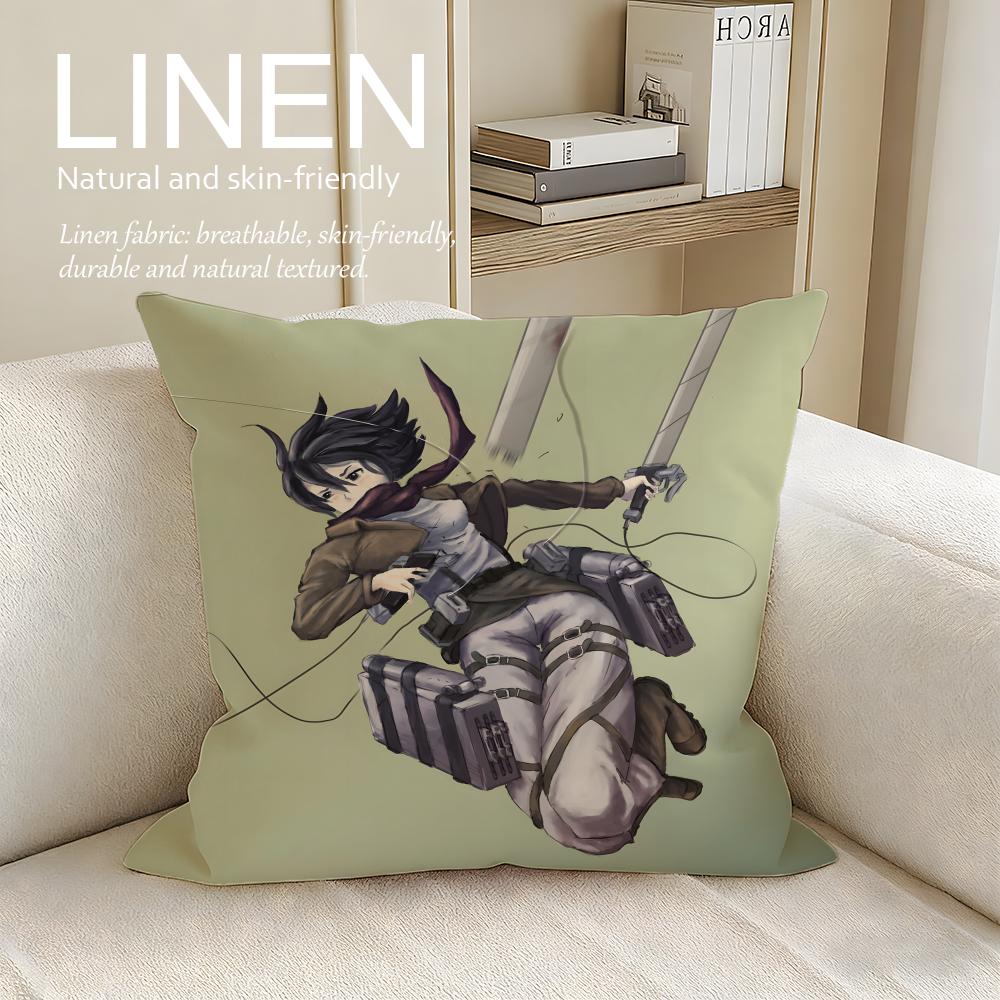 

Action Attack on Titan Cushion Cover Pillowcase Set Pcs x x Breathable Washable Sofa Cushion Cover 30X30cm