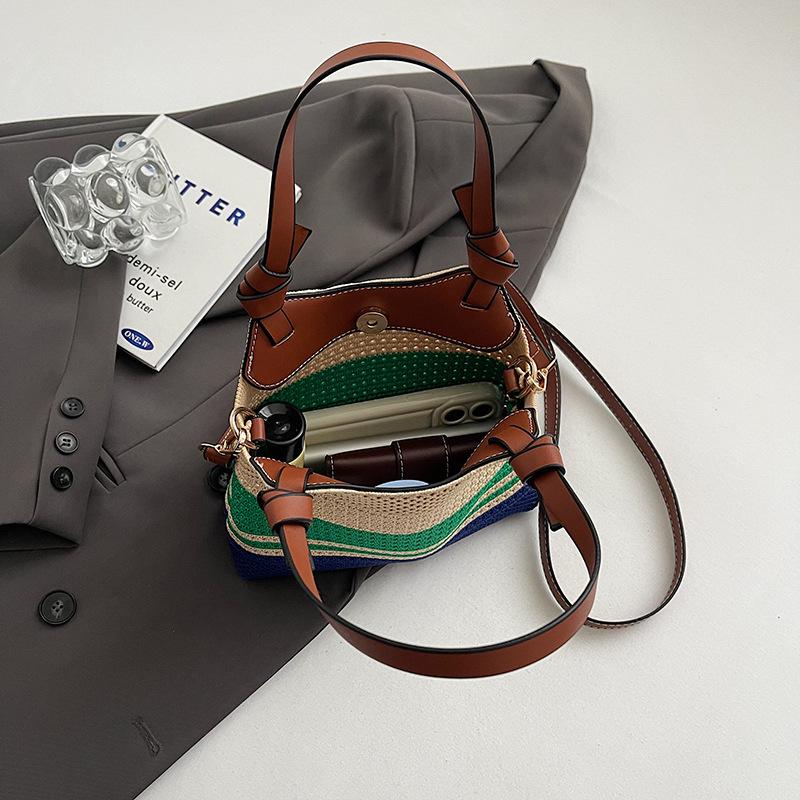 Letnia nowa nadmorska plaża podróżna słomkowa torebka modna uniwersalna dzianinowa torba na ramię