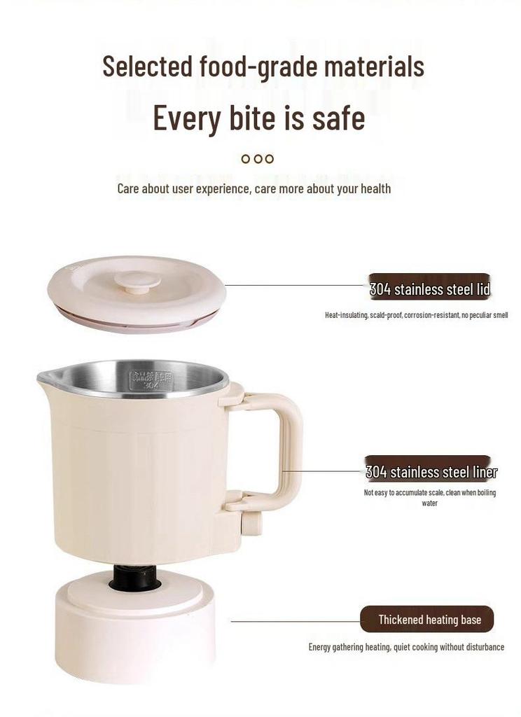 Portable Stainless Steel Folding Travel Kettle, Compact One-Person Electric Hot Water Kettle, Easy to Store.