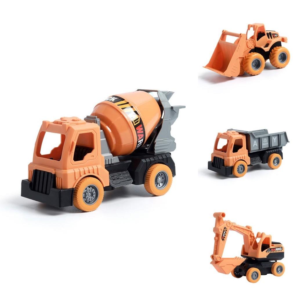 Excavator Bulldozer Transport Truck Mixer Truck Kid Toy With Movable Joints For Toddler Play