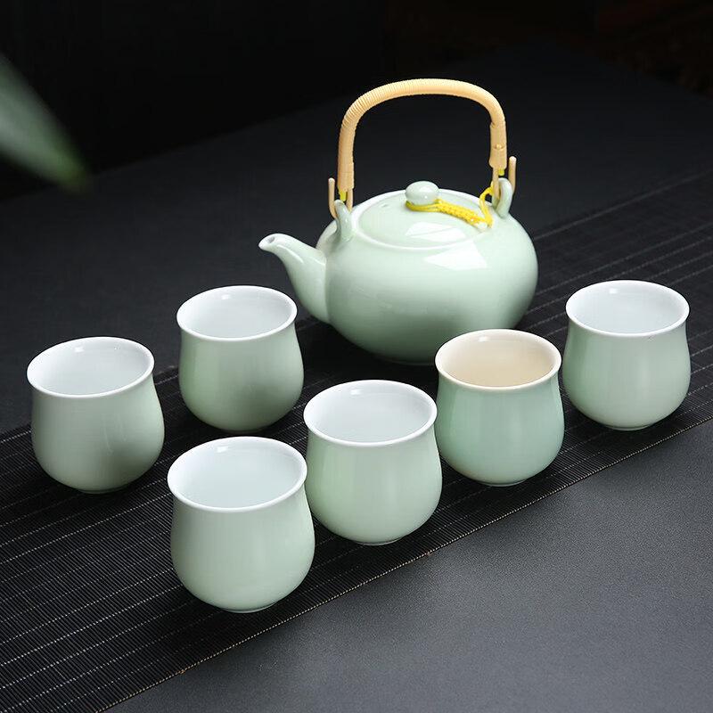 Chinese Celadon Teapot Gift Set 7-Piece Celadon Teapot Gift Set