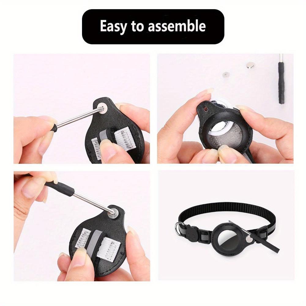 Cat AirTag Holder Halsbånd Breakaway Refleksstrimler Justerbar kattungehalsbånd Vanntett Cat Bell Collar Pet Air Tag Case