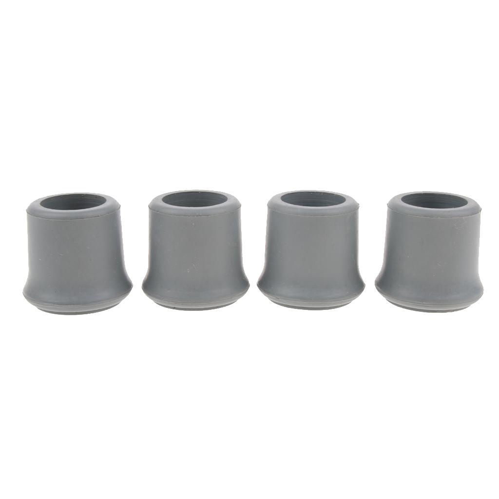 4Pcs Anti- Crutch Walking Aid Foot for Canes Aids, Easy to Install - Gray, 22mm