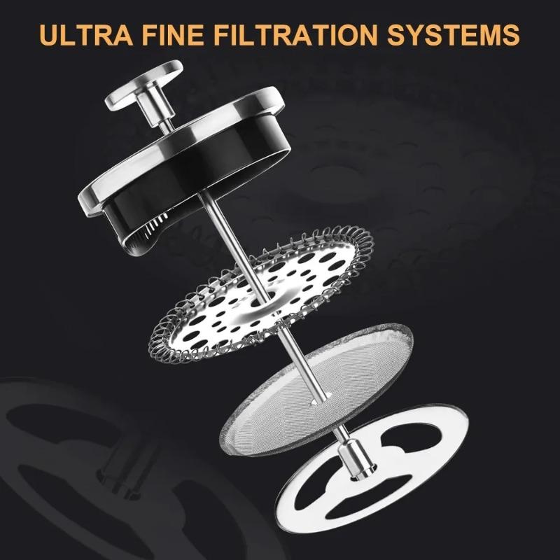 French Coffee Machine Coffee Press Filter Press Milk Frother Stainless Steel Bracket Heat-resistant Glass