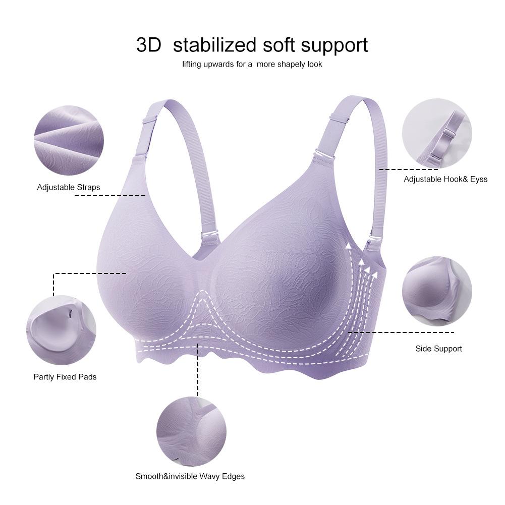 Seamless Fashion Bra with Soft Gel Cups Gathering Comfort Bra for Women Ultra-Soft Design Minimises Side Bulge
