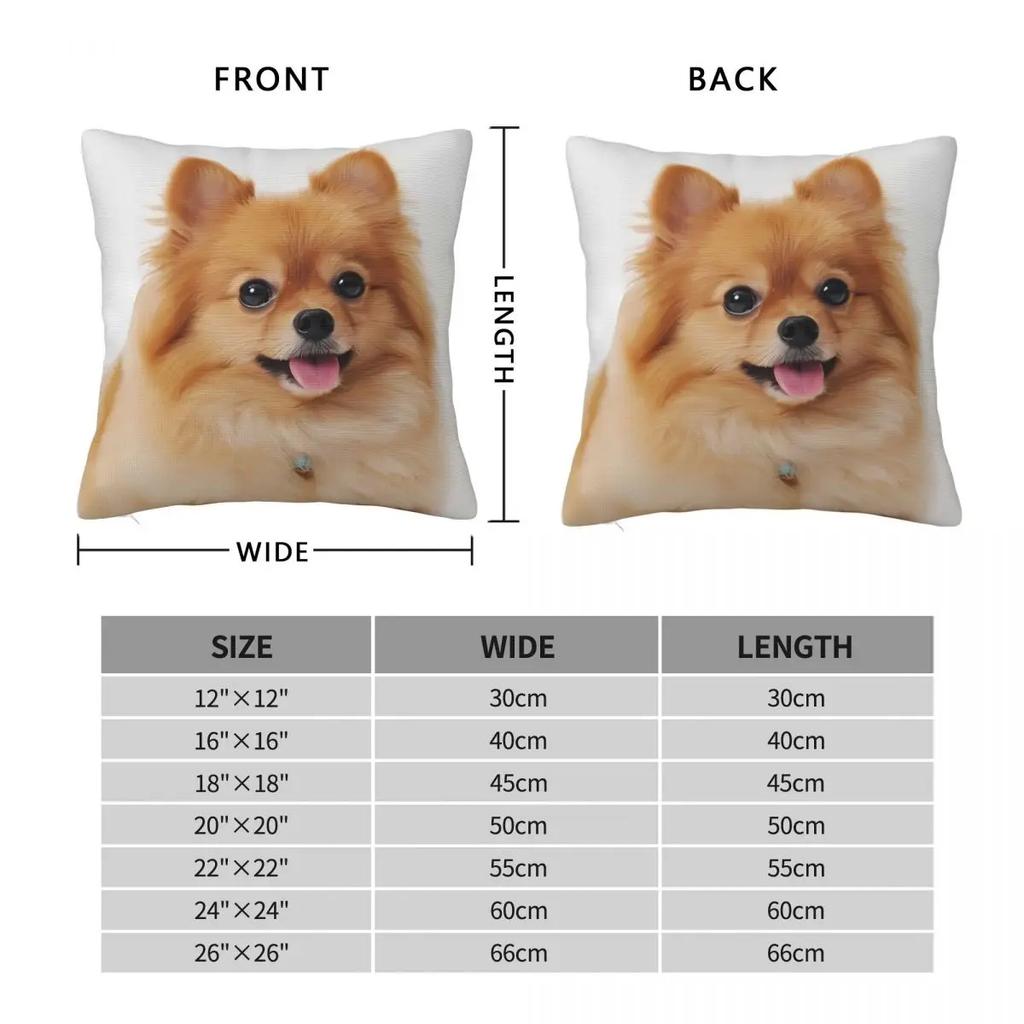 Pillow Cover Pomeranian Dog Graphic Cushion Cover Cute Pet Vintage Pillow Case For Office Car Home Decorative Pillowcases