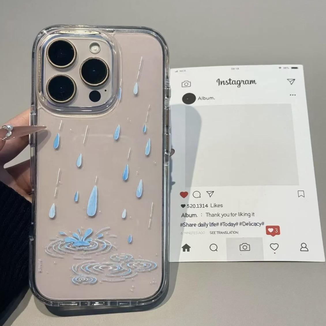 Rainy Day for Apple 17 Mobile Phone Case for IPhone16promax Cartoon 15plus New Style 14 Personality 13 For  Apple 7/For  Apple 8