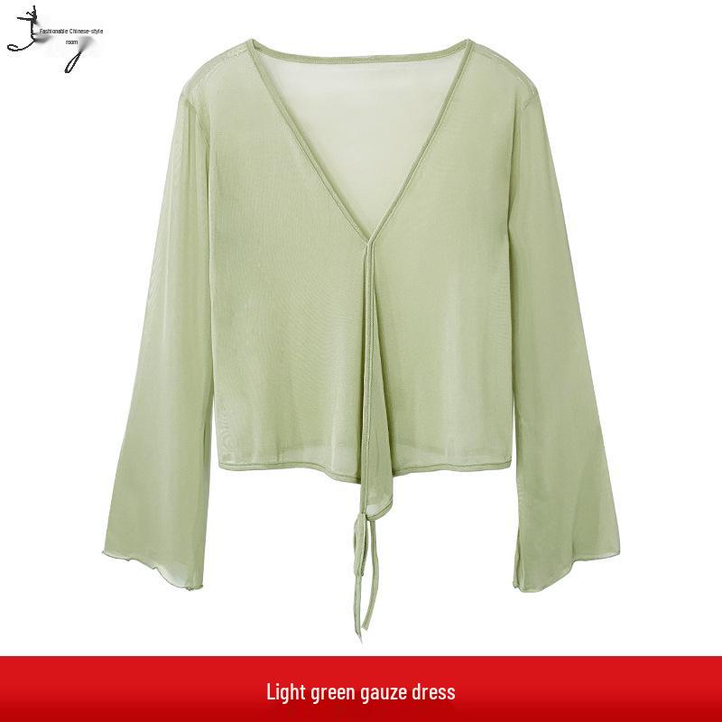 Chinese Classical Dance Costume: Women's Fairy Gauze Top and Mesh Skirt Set