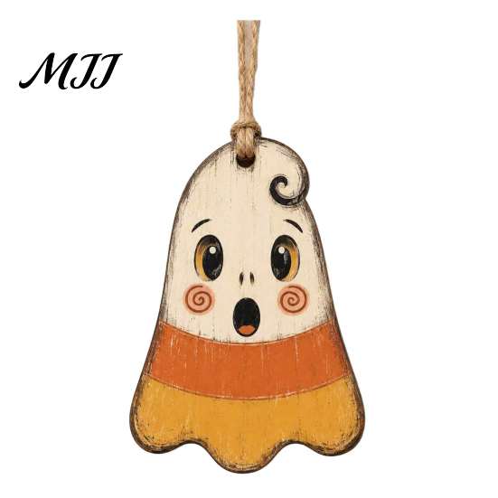 Themed Props for Shop Windows Halloween Wooden Hanging Decor, Vintage Ghost Pumpkin Pendant Decorations, Cartoon Durable Indoor Accessories Style Wall