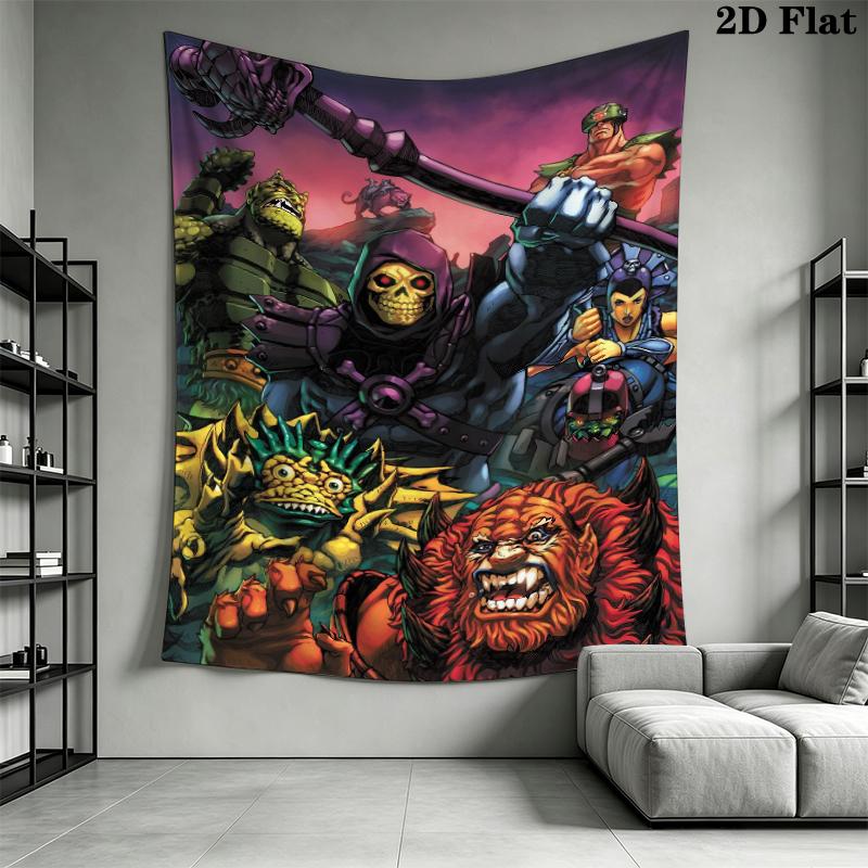 He Man Wall Tapestry Aesthetic Wall Hanging Printed Fabric Blanket Decorative Tapestries for Bedroom Living Room Home Decor