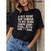 Women's Black Russian Quote Statement T-Shirt White Cyrillic Text Print Comfort Short Sleeve Casual All-Season Top